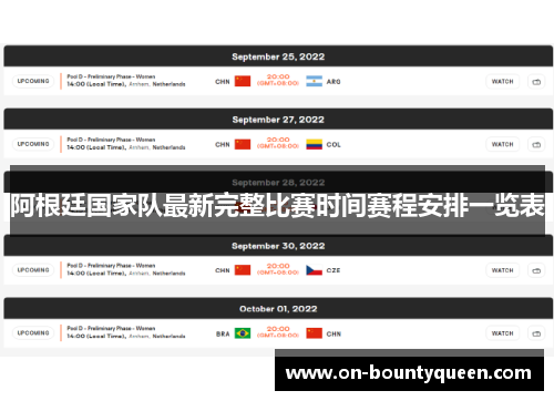 阿根廷国家队最新完整比赛时间赛程安排一览表